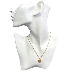 Madewell Sun Necklace Gold Plated Brass CZ Stone 21 inch Chain